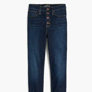 J. Crew 9" high-rise skinny jean with button fly in dark wash